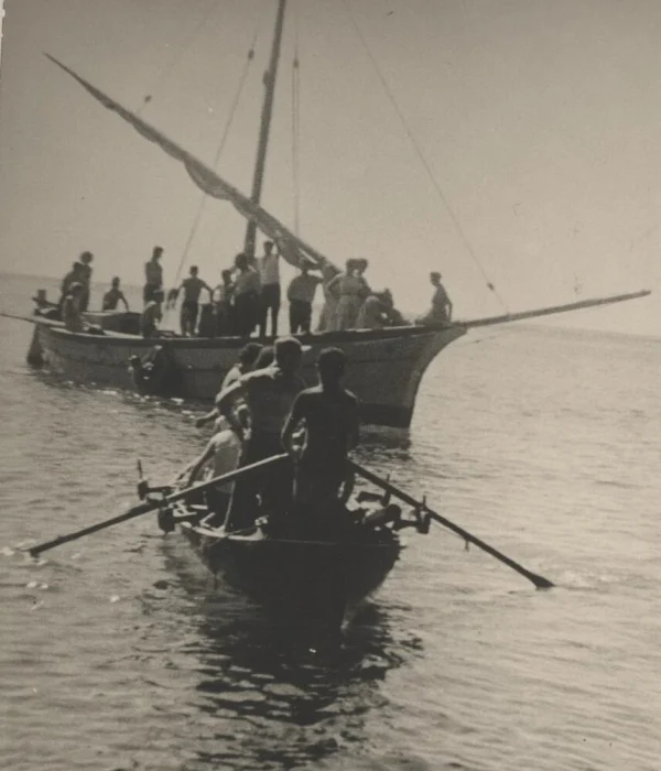 Segelboot-Epoche-Maria 1950s